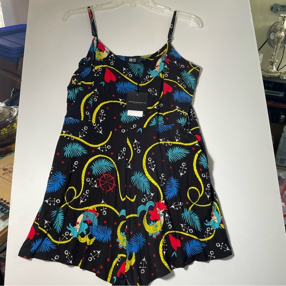 Iron Fist black calico jack mermaids leaves anchors jersey romper Womens 2XL - Picture 13 of 13